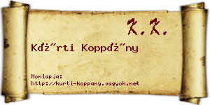 Kürti Koppány névjegykártya